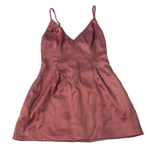 Charlotte Russe Vintage Y2K Pink Satin Slip Mini Dress w/ Pockets Size M